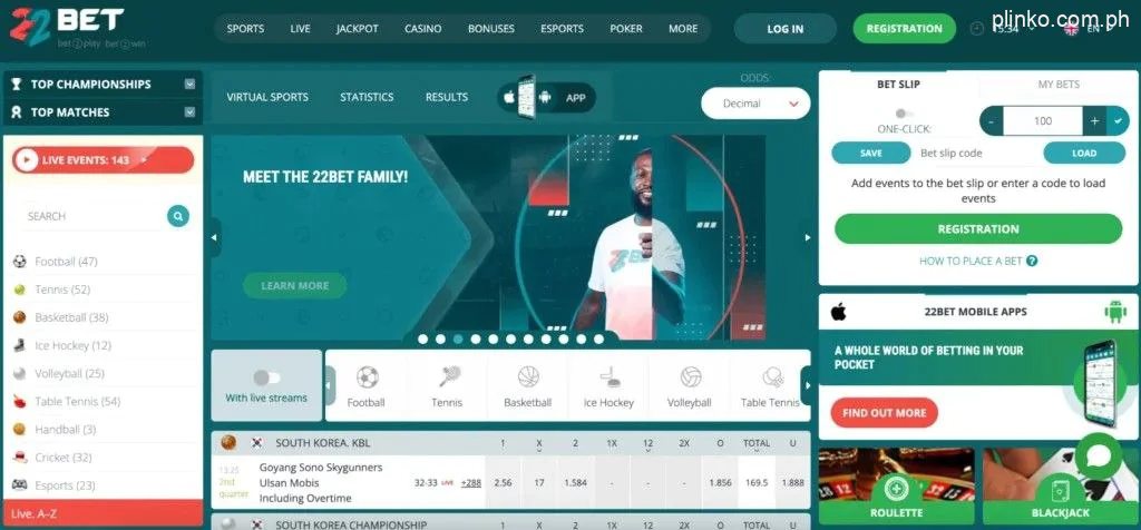 22Bet is a famous betting site and casino