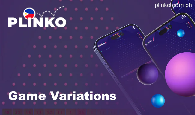 Different versions of the Plinko game