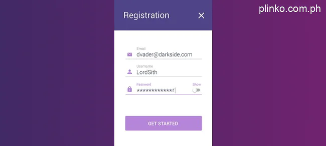 Fifth step to sign up for Plinko