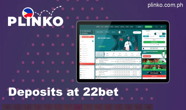 22bet supports various ways to fund Plinko