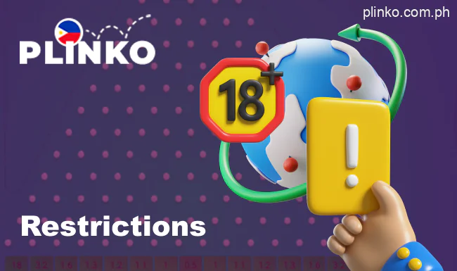 Age and location regulations are necessary to play Plinko